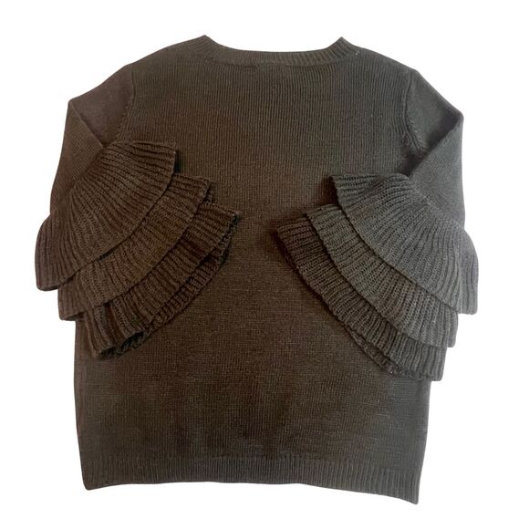 IJOAH Sweater Womens Small Black Boho Knit Hippie Tiered Layered Bell Sleeves - Picture 1 of 13